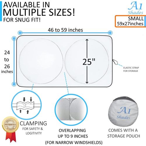 A1 Pare-Soleil De Voiture Avec Pochette De Rangement, Protection Rétractable, Accessoires D'intérieur, Taille S[Z428]