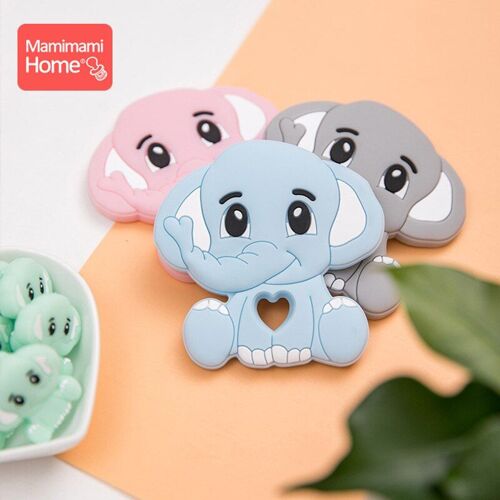 Anneau De Dentition En Silicone Pour Bébé, Perles En Forme D'éléphant, Qualité Alimentaire, Pendentif En Silicone, Petite Tige Rongeur, Soins Infirmiers, Chaîne De Sucette, Produits Pour Bébés, Cadeau