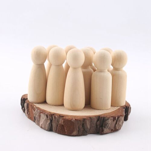 Ensemble De Poupées De Famille En Bois, 40 Pièces (43mm/55mm), Poupées À Gâteau De Mariage Inachevé Non Peint, Décor De Salon De Jardin Fait À La Main