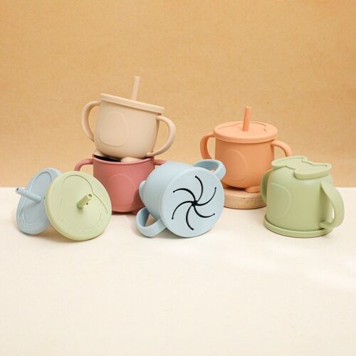Gobelet En Silicone Pour Bébé, Boîte De Rangement Des Aliments, Gobelet Étanche Pour Bébé, Gobelet D'eau Portable À Deux Usages Sans Bpa, Gobelet Pour Enfants, Produits Pour Bébé