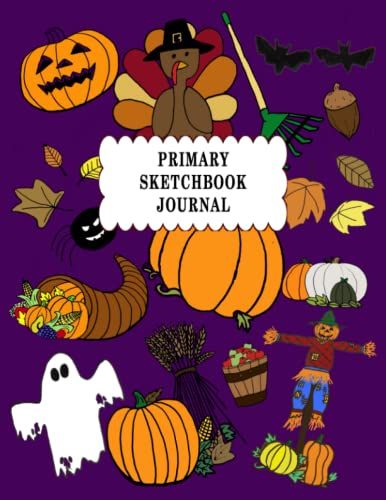 Fall Theme Sketch Book: 8.5x11 Little Kids Sketchbook Journal With 120 Bordered Blank And Primary Ruled Lined Pages For Drawing And Writing In A Two ... Story Notebook To Create Your Own Stories