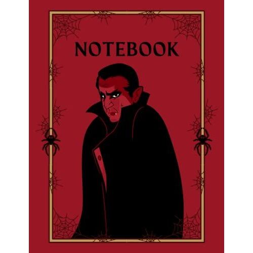Notebook: Vampire Halloween Theme Paperback Lined Notebook | Large 8.5x11 Inches | 100 Pages
