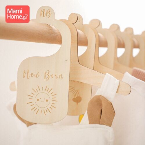 Séparateurs De Placard En Bois Pour Bébé, Organisateurs De Vêtements Pour Nouveau-Né, Souvenir De Croissance Pour Nouveau-Né, Fille Et Garçon, Produits Pour Bébé, 5 Pièces/7 Pièces