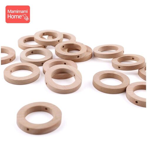 Anneau De Dentition En Bois Pour Enfants, 20 Pièces, 25x8mm, Bricolage, Bracelets D'allaitement Pour Bébés, Collier, Anneaux En Bois, Jouet Vierge