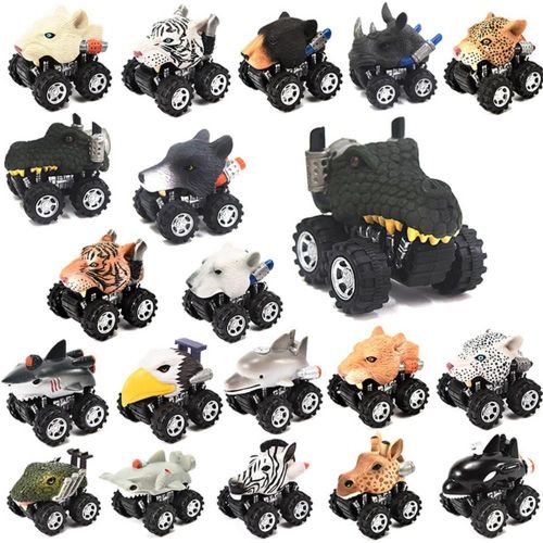 Figurines D'animaux Sauvages, Tigre, Loup, Léopard, Jouet, Camion, Mini, À Tirer, Cadeaux Pour Enfants