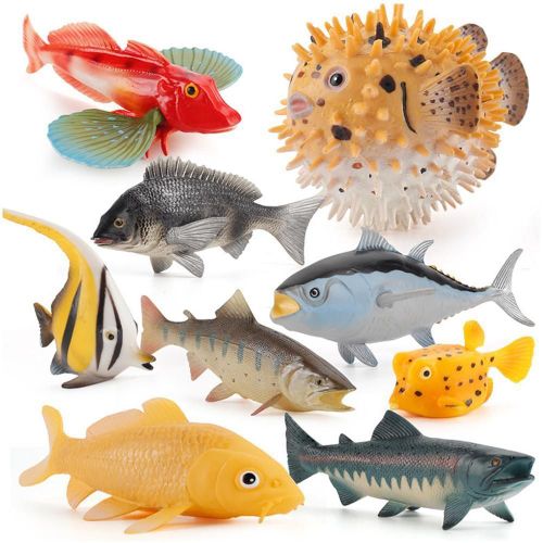 Jouet De Simulation De Poisson D'eau Douce En Pvc, Modèle De Vie Marine Océan, Tunas Bouffant De Saumon, Figurines D'action, Jouet Éducatif, Cadeau De Collection
