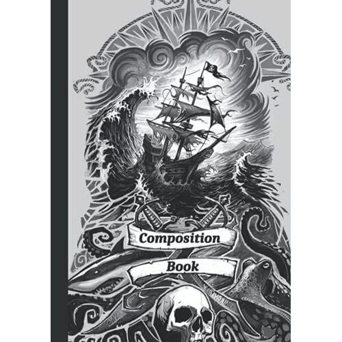 Pirates Composition Notebook: °Ute Pirates Notebook Wide Ruled Hardcover Paper Notebook Journal | Blank Wide Lined Workbook For Girls, Boys, Kids, Teens, Students (Composition Notebooks)