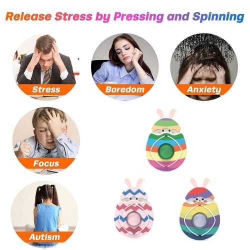 Boule Douce En Silicone En Forme D'¿Uf De Lapin De Dessin Animé De Pâques, Jouet Anti-Stress Autisme Sensoriel Pour Enfant Et Adulte