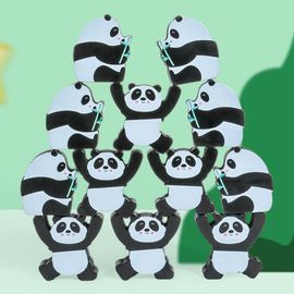 Blocs De Construction En Bois Pour Enfants, 12 Pièces, Mignon Panda, Jeu À Empiler, Puzzle Interactif, Jouets Éducatifs Pour Enfants, Cadeau