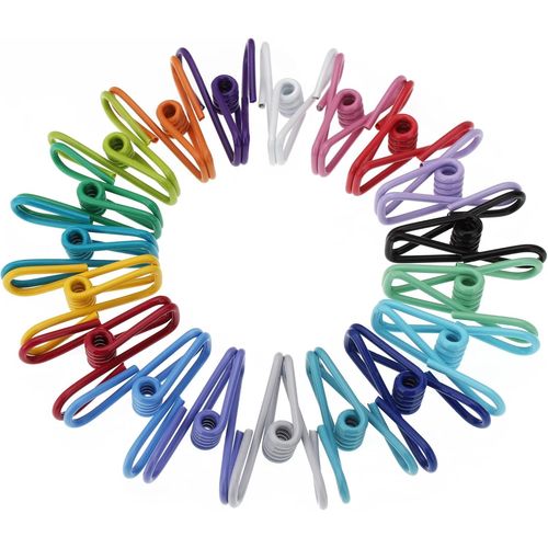 TIANYI-Clips pour sac de nourriture pour le stockage des aliments, acier avec clips multifonctions enduits de PVC pour pinces d'étanchéité pour sac de nourriture pinces à linge de corde à linge 12