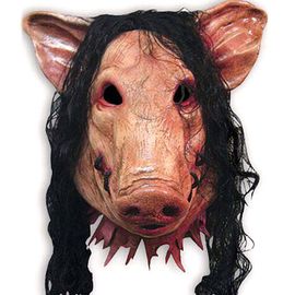 Masque Effrayant De Tête De Cochon En Scie, 1 Pièce, Nouveauté, Masque D'halloween Avec Cheveux, Costume De Cosplay, Fournitures De Festival En Latex