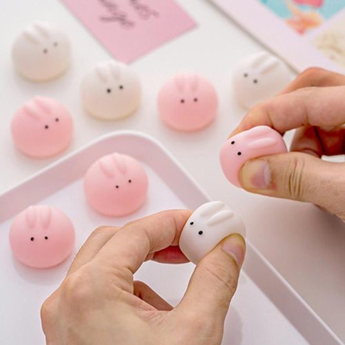 Boule Souple En Pvc Pour Enfant, Mini Lapin, Animal Mignon, Anti-Stress, Jouet À Presser, Éducatif, Cadeau, 5 Pièces