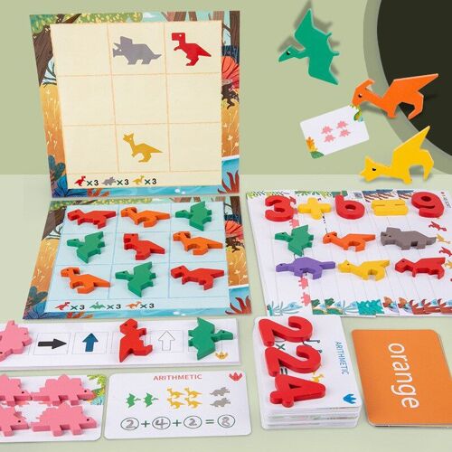 Jeu De Maths Pour Enfants, Dinosaure, Éveil, Aide À L'enseignement, Jouet D'apprentissage Cognitif Des Chiffres Et Des Lettres, Cadeaux Pour Enfants