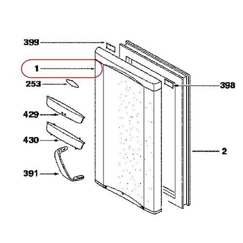 PORTE REFRIGERATEUR POUR REFRIGERATEUR THOMSON - 43X6800