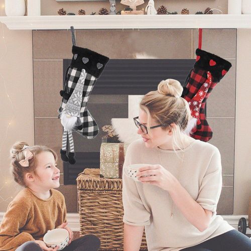 Cheminée Ornements Arbre Suspendu Chaussettes Enfants Sac De Bonbons Bonhomme De Neige Cerf Cadeau De Poche Jouets Bonbons Sacs De Noël Décor