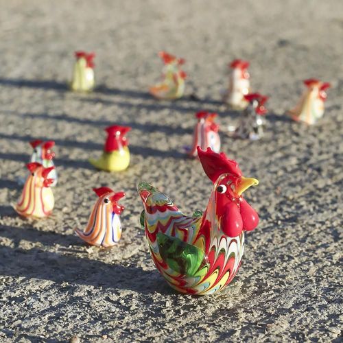 Modèle De Décoration De Poussin En Verre, Joli, Artisanal, Ornements, Coq, Figurine, Jouet Pour Bureau, Cadeau Pour Enfants