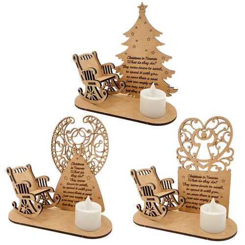 Bougie Souvenir Joyeux Noël Au Paradis, Bougie À Led, Diy, Ornement De Maison En Bois