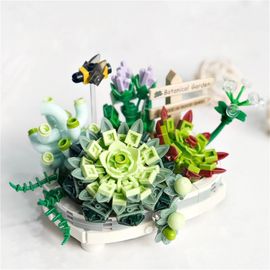 Bouquet De Blocs De Construction En Pot, Bricolage, Modèle Assemblé, Plante Cerisier Succulent En Pot, Jouet Pour Enfants, Cadeau