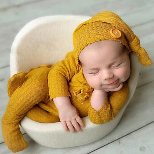 Ensemble De 2 Pièces Pour Bébé, Chapeau, Accessoires De Photographie Pour Nouveau-Né, Bonnet Tricoté À Longue Queue, Combinaison, Vêtements Pour Séance Photo