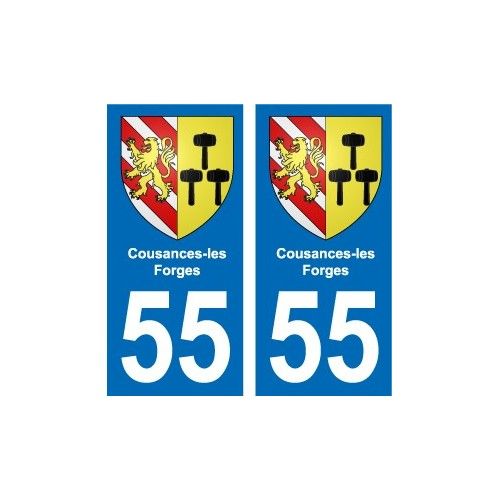 55 Cousances-Les-Forges Blason Autocollant Plaque Stickers Ville - Droits