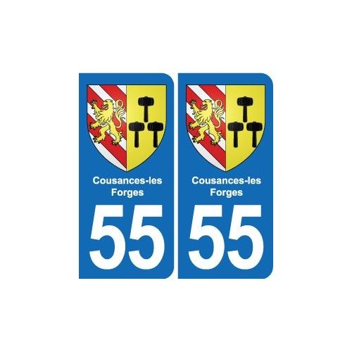 55 Cousances-Les-Forges Blason Autocollant Plaque Stickers Ville - Arrondis