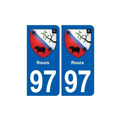 97 Roura Blason Autocollant Plaque Stickers Ville - Arrondis