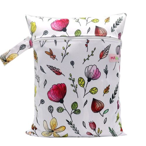 Sacs À Couches En Tissu Réutilisables, Grand Sac Humide Suspendu Avec Boutons Pour Poussette, Sac À Couches En Tissu Étanche Qx2d Lavable