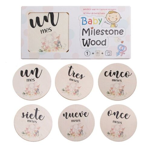 Cartes De Bébé Faites À La Main 6 Pièces/Ensemble, Carte D'enregistrement Mensuel Pour Nouveau-Né, Carte Photo Qx2d