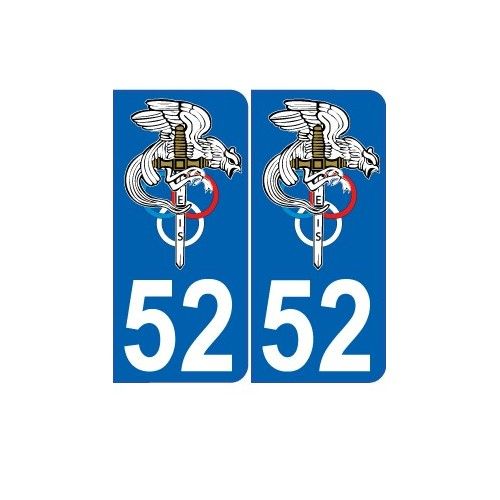 52 Joinville 2567 Logo Autocollant Plaque Immatriculation Auto Ville Sticker - Arrondis