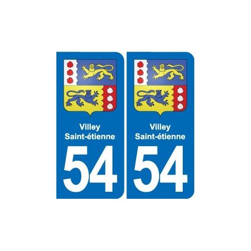 54 Villey-Saint-Étienne Blason Autocollant Plaque Stickers Ville - Arrondis