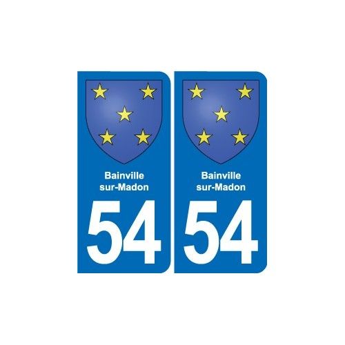 54 Bainville-Sur-Madon Blason Autocollant Plaque Stickers Ville - Arrondis