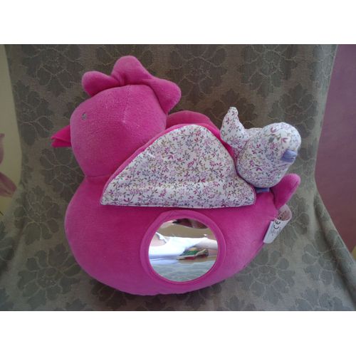 Poule Rose En Peluche Eveil 21 Cm Jacadi Paris