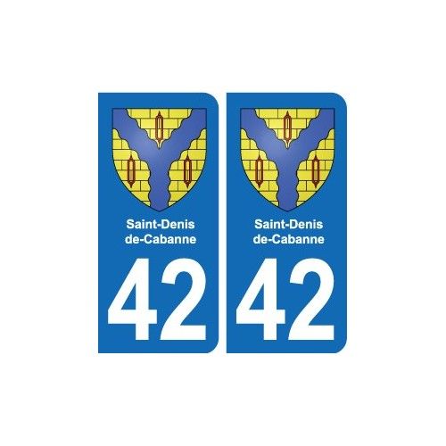 42 Saint-Denis-De-Cabanne Blason Ville Autocollant Plaque Stickers - Arrondis