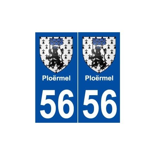 56 Ploërmel Blason Autocollant Plaque Stickers Ville - Droits