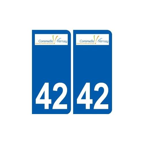 42 Commelle Vernay Logo Ville Autocollant Plaque Stickers - Arrondis