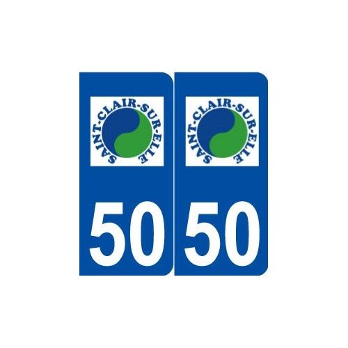 50 Saint-Clair-Sur-L'elle Logo Autocollant Plaque Stickers Ville - Arrondis