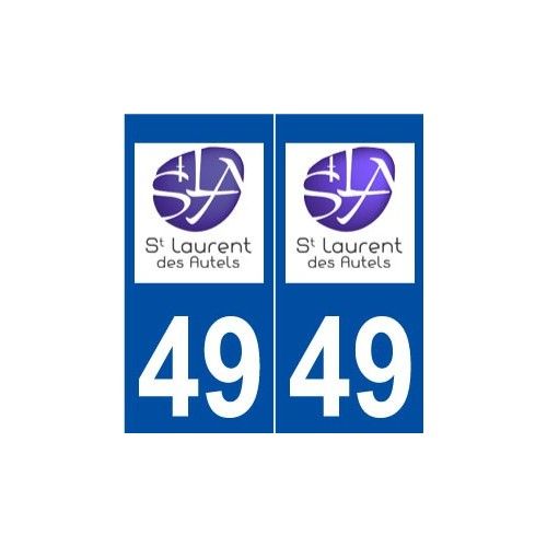 49 Saint-Laurent-Des-Autels Logo Autocollant Plaque Stickers Ville - Droits