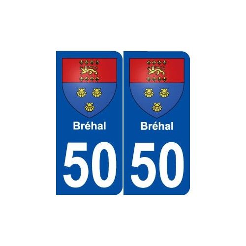 50 Bréhal Blason Autocollant Plaque Stickers Ville - Arrondis