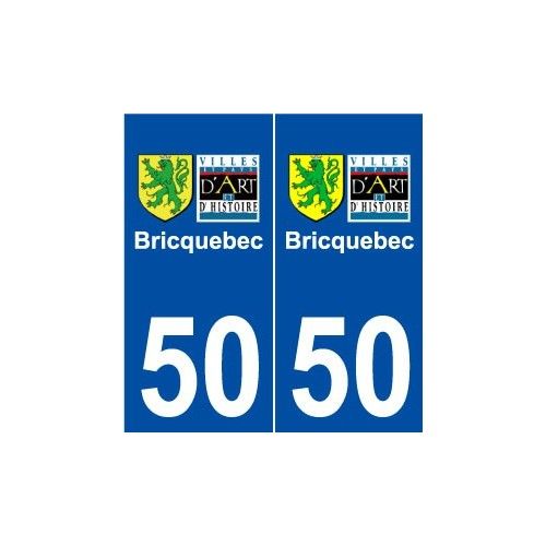 50 Bricquebec Logo Autocollant Plaque Stickers Ville - Droits