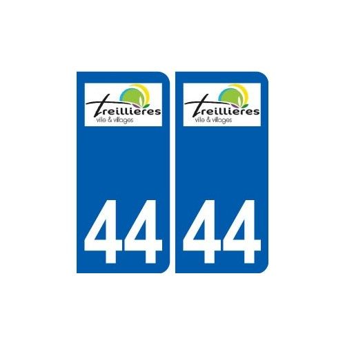 44 Treillières Logo Ville Autocollant Plaque Stickers - Arrondis
