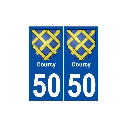 50 Courcy Blason Autocollant Plaque Stickers Ville - Droits