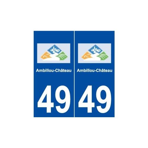49 Ambillou-Château Logo Autocollant Plaque Stickers Ville - Droits