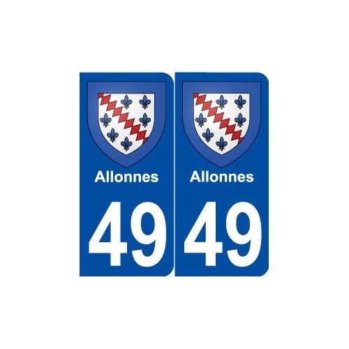 49 Allonnes Blason Autocollant Plaque Stickers Ville - Arrondis
