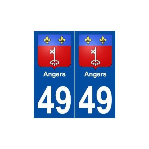 49 Angers Blason Autocollant Plaque Stickers Ville - Droits