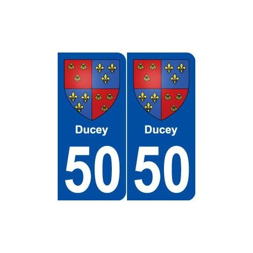 50 Ducey Blason Autocollant Plaque Stickers Ville - Arrondis