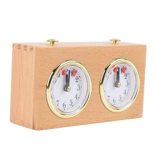 Horloge D'échecs Analogique En Bois De Haute Précision Pour Chronométrage Compétitif