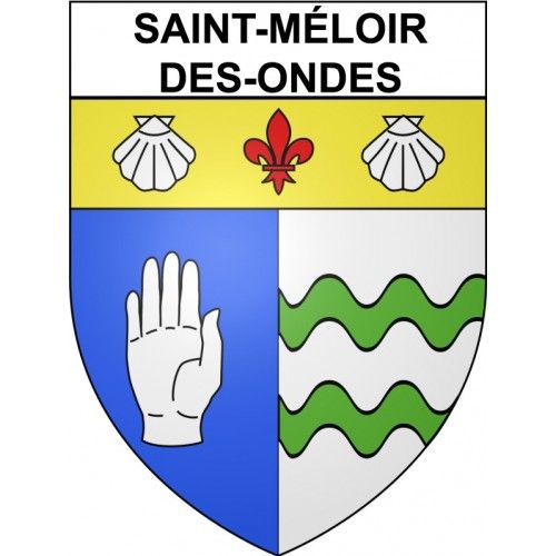 Saint-Méloir-Des-Ondes 35 Ville Stickers Blason Autocollant Adhésif - 4 Cm