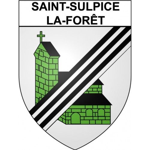 Saint-Sulpice-La-Forêt 35 Ville Stickers Blason Autocollant Adhésif - 12 Cm