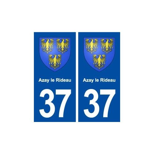 37 Azay Le Rideau Blason Ville Autocollant Plaque Stickers - Droits