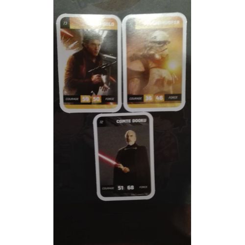 Lot De 3 Cartes Starwars Han Solo, Doku...